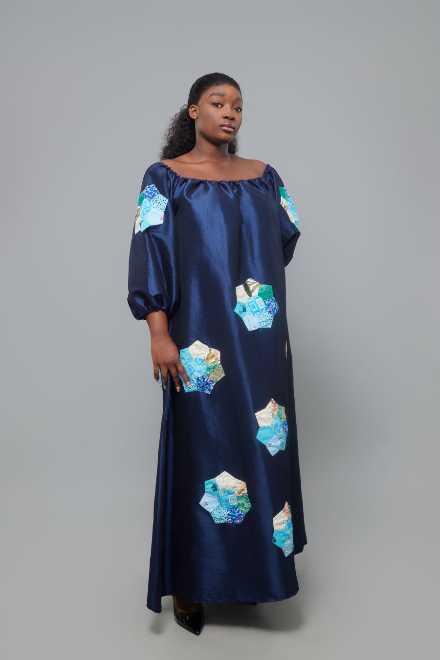 CAFTAN TORA BLEU MARINE