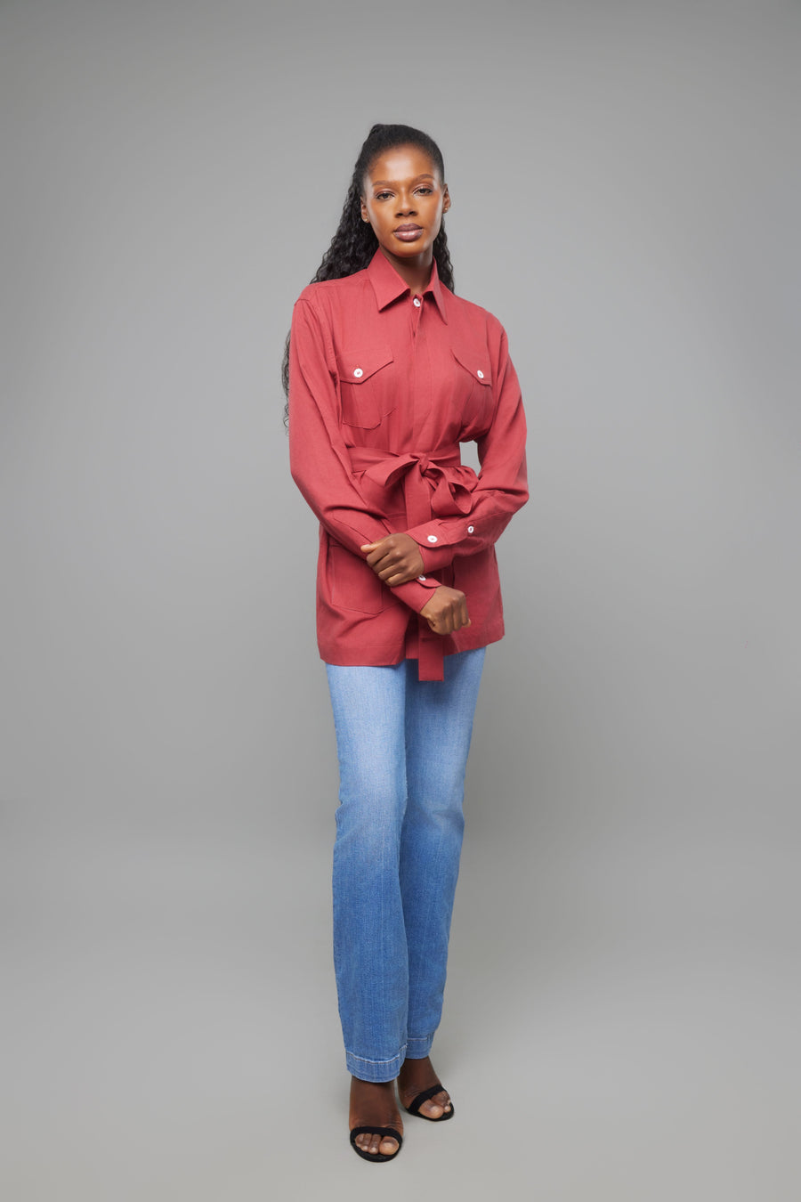 CHEMISE 4 POCHES ROUGE