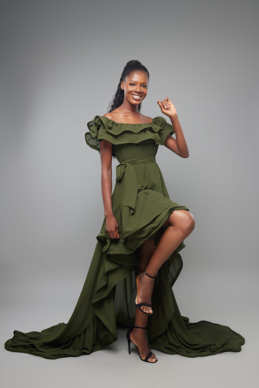 ROBE MISS WERE WERE VERT TREILLIS