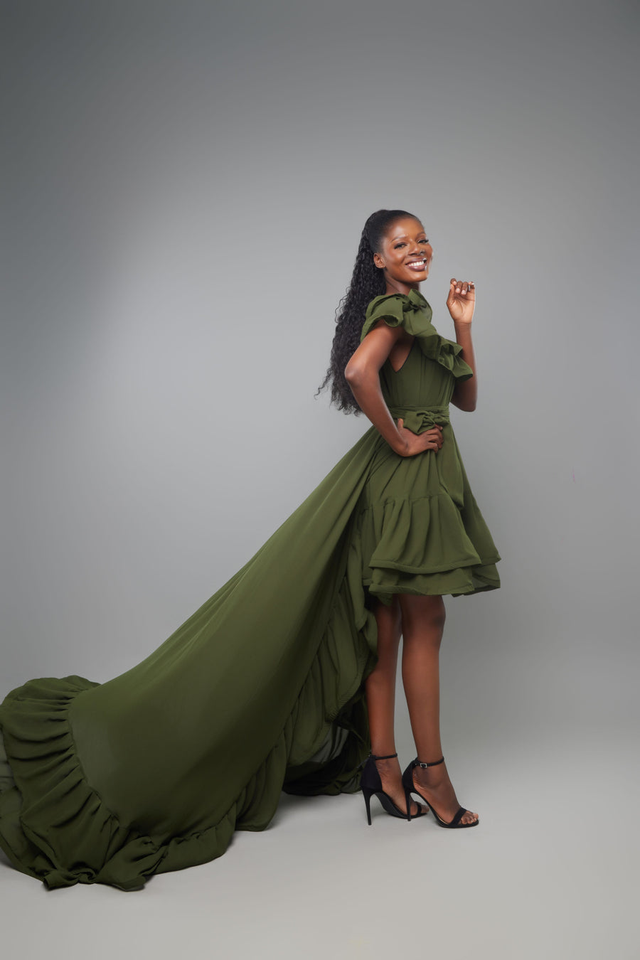 ROBE MISS WERE WERE VERT TREILLIS