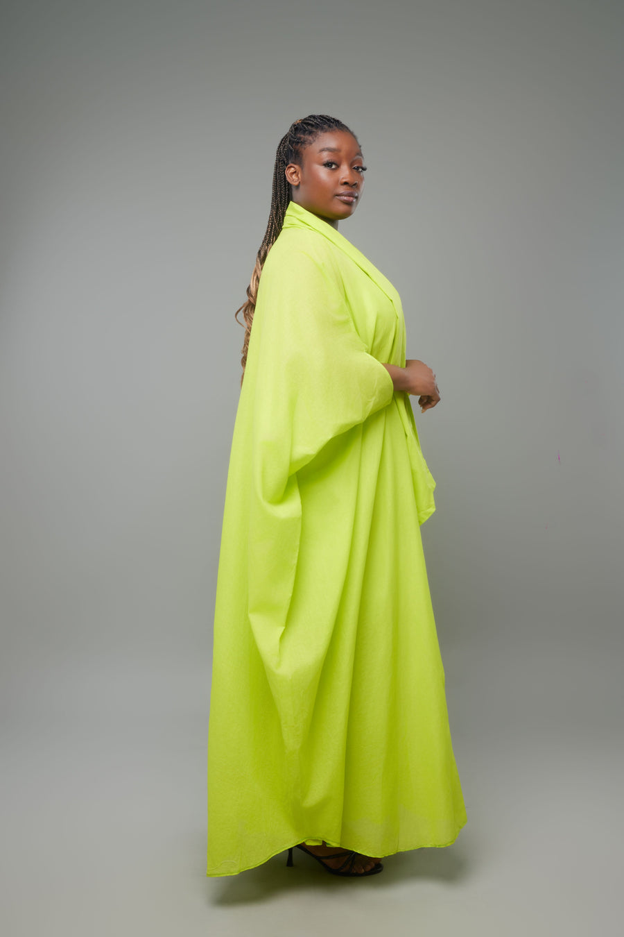 CAFTAN LAVALIERE VERT ANIS