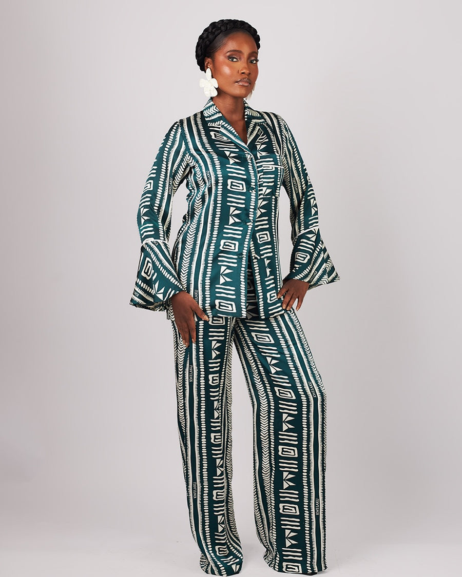 ENSEMBLE PJ KWELAKU MONOGRAM VERT